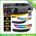 4PCS Rgb Led Side Marker Lights Front Rear Lamps Set For Dodge Charger 2015-2023. Fixed Price $62.69.