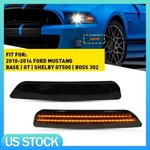 Darkest Smoke Fit Mustang Ford Front Amber Led Marker Side Light Lamp Set. Fixed Price $18.99.