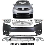 Front Bumper Cover Primed & Grille Assembly Chrome For 2011-2013 Toyota Highland. Fixed Price $478.15.