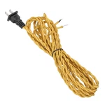 8FT 18/2 Twisted Cloth Lamp Cord With Plug Golden. Fixed Price $14.45.