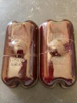 Pair Columbus Cats Eye Dark Red Glass Marker Light Lens A-7875. Fixed Price $10.00.