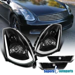 Fits 2003-2007 Infiniti G35 Coupe Black Projector Headlights+side Marker. Fixed Price $379.96.
