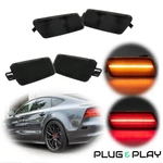 4PCS Black F/r Amber&red Led Side Marker Lights For 12-18 Audi A7 RS7 Quattro. Fixed Price $49.99.