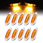 Tmh 10 Pcs 2.5 Inch Amber Mini Sealed Side Marker Light Chrome Bezel 3 Fo.... Fixed Price $23.84.