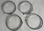 Oem Set Of Chrome Headlight Trim Rings Bezels Mercedes W116 450SEL 280SE 300SD. Fixed Price $149.95.