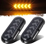 2PCS 6" Oval Arrow Led Turn Signal Lights Smoke Amber Truck Trailer Marker Seale. Fixed Price $36.49.