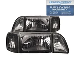 Headlights Ford Mustang 87-93 Halogen 12PC Set Euro Smoke Lens W Amber Reflector. Fixed Price $201.84.