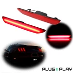 Plug & Play Red Rear Bumper Side Marker Reflector Led Lights For 15-UP Mustang. Fixed Price $19.99.