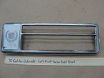 70 Cadillac Eldorado Left Front Side Marker Turn Signal Light Bezel Trim 1494993. Fixed Price $45.99.