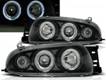 Headlights Ford Fiesta MK4 1995 1997 1998 1999 Angel Eyes Black Lhd. Fixed Price $267.88.