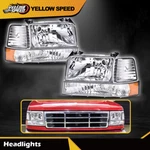 Fit 92-96 Ford F150 F250 F350 Bronco Headlights W/corner Signal Bumper Lamps. Fixed Price $89.87.