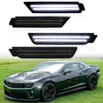 Front Rear Smoked White Led Bumper Side Marker Lights For 2010-2015 Chevy Camaro. Fixed Price $35.88.