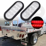 2PCS 6" Oval Stop Turn Tail Light Complete Clear Lens Red 10 Led Trailer Truck. Fixed Price $16.79.