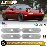 Depo Jdm Front + Rear Clear Side Marker Light For 1990-1997 Mazda Miata MX-5 MX5. Fixed Price $39.95.