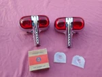 1951-54 Packard Senior Tail Light Assemblies, Re-chromed Bezels, Nos Lenses. Fixed Price $899.99.