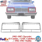 Front Headlights Trim Bezel Chrome For 82-87 Camino Caballero /82-83 Malibu. Fixed Price $63.27.