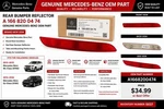 Mercedes Gl Ml Rear Bumper Reflector Oem A1668200474 Red Lens #0037. Fixed Price $34.99.