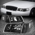 98-11 Ford Crown Victoria Black Housing Headlight Clear Corner Signal Lamps. Fixed Price $84.44.