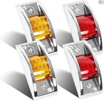4 Pcs Trailer Side Marker Light, Chrome Armored RED+2 Amber. Fixed Price $40.99.