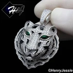 Men Solid 925 Sterling Icy Cz Silver/black 3D Tiger Face PENDANT*SP247. Fixed Price $69.99.