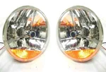 Street Hot Rat Rod 7" Tri Bar Blue Dot H4 Headlights Pair Amber Turn Signals 12V. Fixed Price $61.77.