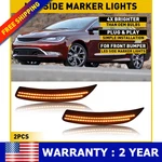 For 2015-2017 Chrysler 200 Smoked Lens Amber Led Side Marker Light Super Btight. Fixed Price $19.09.