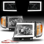 1997-2000 For Toyota Tacoma 2WD Chrome Led Bar Headlights Set. Fixed Price $187.10.