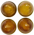 Four (4) Kd Lamp 501 516 Amber Glass Beehive Signal Light Lens Set 2-3/8 In. Fixed Price $59.99.