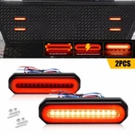 2X Red/amber 5" Oval Led Truck Trailer Stop Turn Tail Brake Lights Flowing Drl. Fixed Price $18.04.