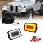 Smoked Switchback Led Front Bumper Drl Signal Lights For 97-06 Jeep Wrangler Tj. Fixed Price $39.99.