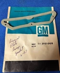Corvette License Plate Light Lens Gasket 1961-67 Nos Gm# 5951008. Fixed Price $40.00.