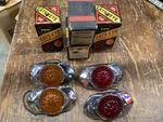 Nib Set 2 Amber Red Cats-eye Art Deco Marker Lamp Travel Trailer Vintage Truck. Fixed Price $399.95.