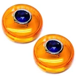Amber Snap In Bullet Turn Signal Lenses For 02-16 Harley Real Glass Blue Dot. Fixed Price $22.95.