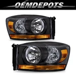 For 2006-2008 Dodge Ram 1500 2500 3500 W/black Bezel Headlights 06-08 Headlamps. Fixed Price $79.99.