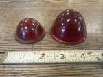 Vintage Pair Cone Shaped Red Glass Beehive Lens. Fixed Price $30.00.