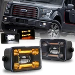 Led Fog Lights F150 With Amber Drl/turn Signal Rectangular Black. Fixed Price $79.98.