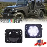 Smoked White Led Front Side Marker Signal Lights For 2007-2018 Jeep Wrangler Jk. Fixed Price $19.99.