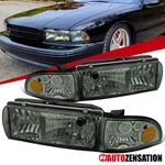 Fit 1991-1996 Chevy Caprice 94-96 Impala Smoke Headlights+corner Parking Lamps. Fixed Price $123.99.