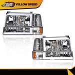 Fit 92-96 Ford F150 F250 F350 Led Drl Chrome Clear Corner Headlights Lamps. Fixed Price $98.70.