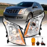 Fit For 2010-2016 Cadillac Srx Halogen Projector Headlights Chrome W/ Bulbs Pair. Fixed Price $152.29.