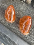2 Glass Original Do-ray Lamp Co. 411 Clearance Marker Light Amber Lens. Fixed Price $40.00.