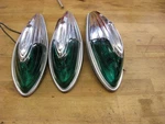 3 Vintage Green Electroline Cab Clearance Marker Lights. Fixed Price $220.00.