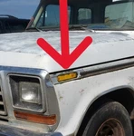 Ford F100, F150 Pickups, E150 Vans : 1973-1991, Front Rt Lt Side Marker Light. Fixed Price $20.00.