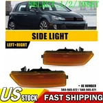 Amber Lens Housings Set For 10-14 Vw MK6 Golf Gti Front Side Marker Light 10X. Fixed Price $136.79.