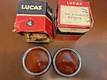 Nos Pair Lucas Amber Flasher Lamp Lenses & Rims 575289, Jaguar MK2, XK140/150 +. Fixed Price $75.00.