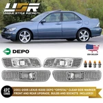 Euro Chrome Clear Front+rear Bumper Side Marker Lights For 2000-2005 Lexus IS300. Fixed Price $49.95.