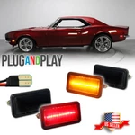 For 68-69 Camaro Impala Nova Smoked Led Front Amber+rear Red Side Marker Lights. Fixed Price $59.99.