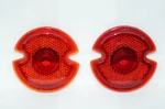 (2)- Nos I.g.c. Taurus 14160 Glass Round 3" Red Lens Marker Light Vintage Car. Fixed Price $55.24.