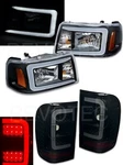 2001-2011 Ford Ranger Black C-bar Headlights & Led Tail Smoke. Fixed Price $369.50.