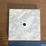 5 Square White Gray Marble Base For Electric Lamp Drilled On The Side. Fixed Price $25.00.